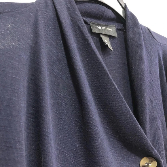 AB Studio Cardigan Wrap XL Navy Blue Flyway - Picture 2 of 7